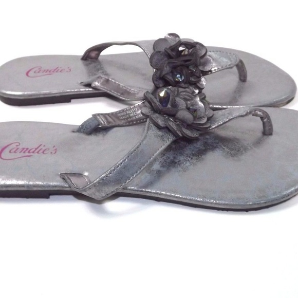 CANDIES womens slides mules size XL 11 Gray/Silver - Picture 7 of 8